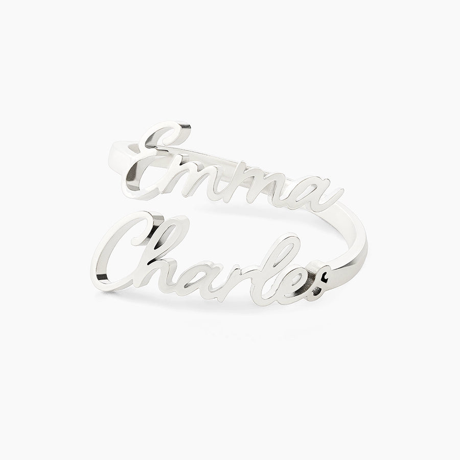Personalized Name Ring 2 Names — Silver