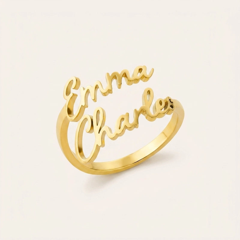 The Names I Carry Ring | Personalised Two Name Ring