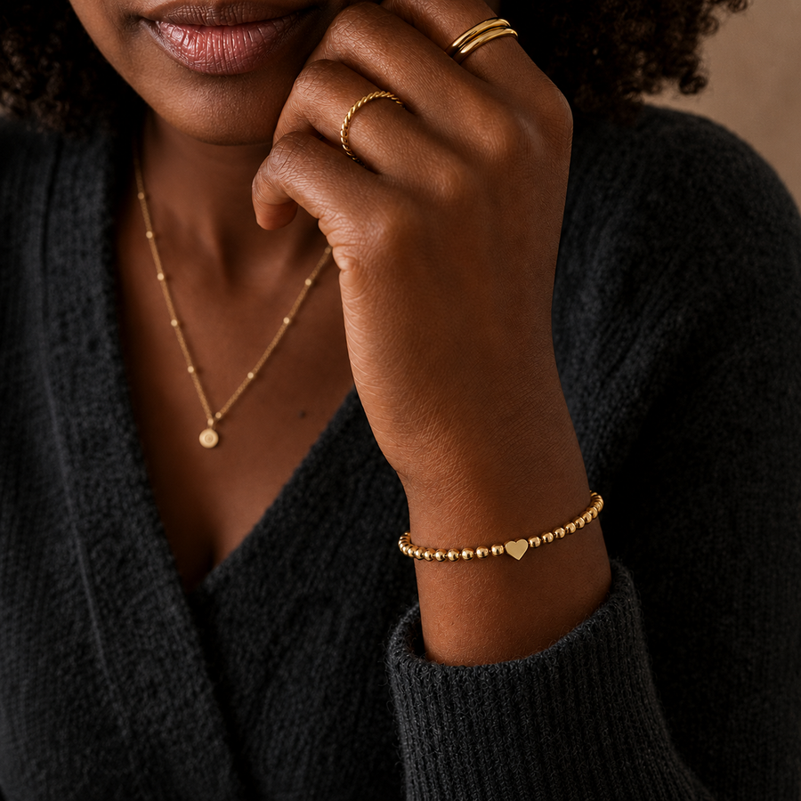 Hold the Love Heart Beaded Bracelet