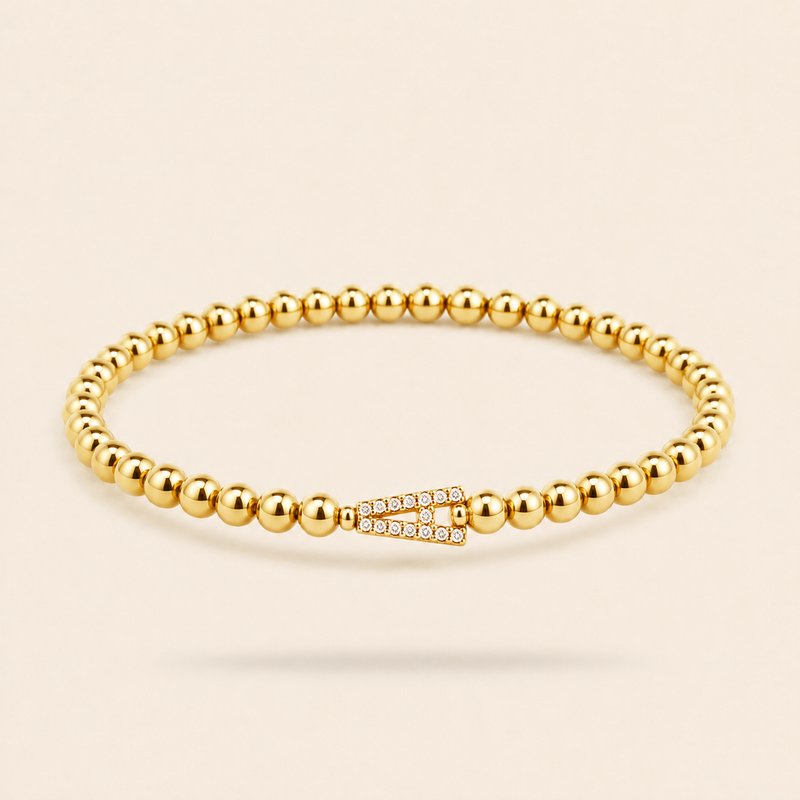 Their Initial Diamond Stretch Bracelet