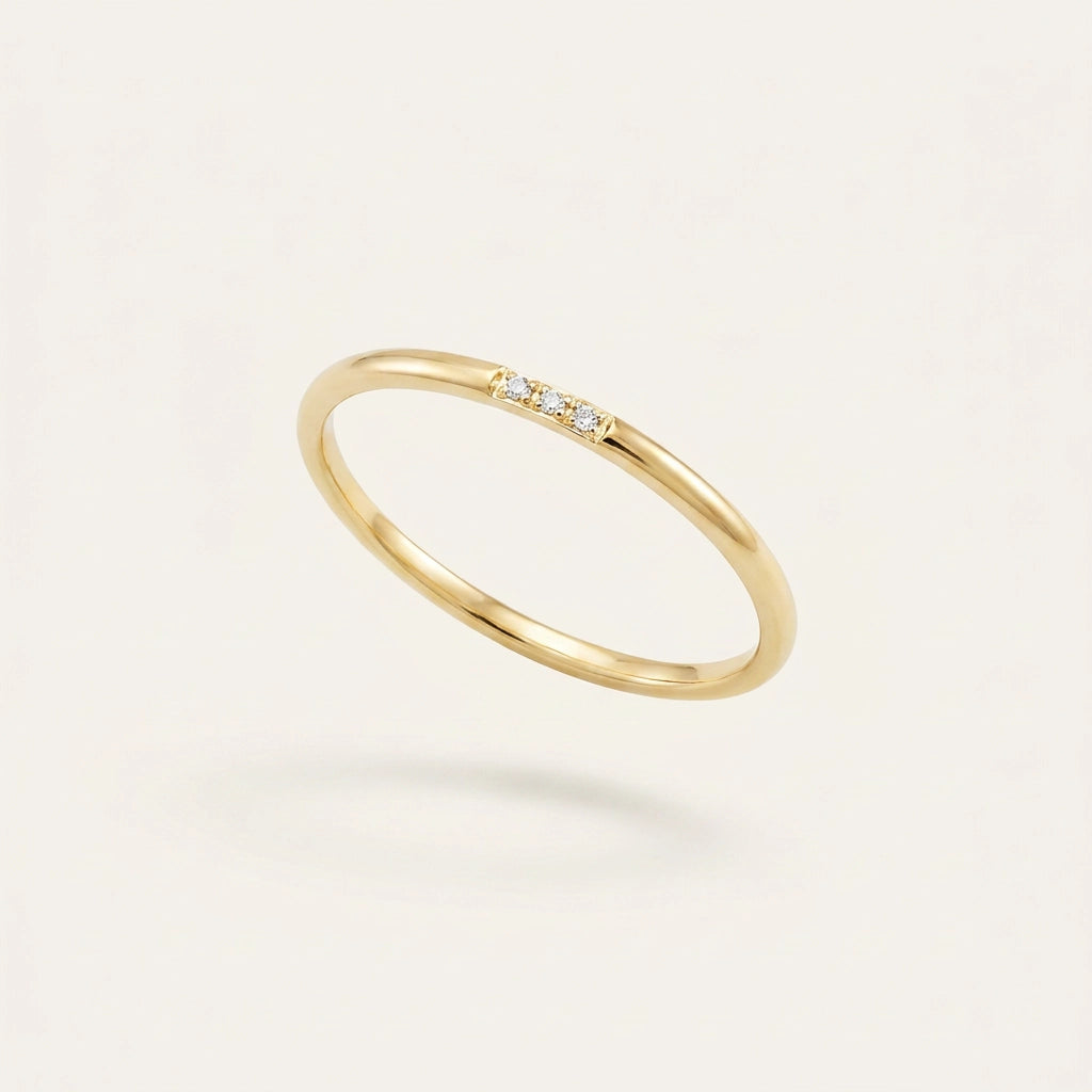 Dainty Diamonds Stacking Ring — gold hero main