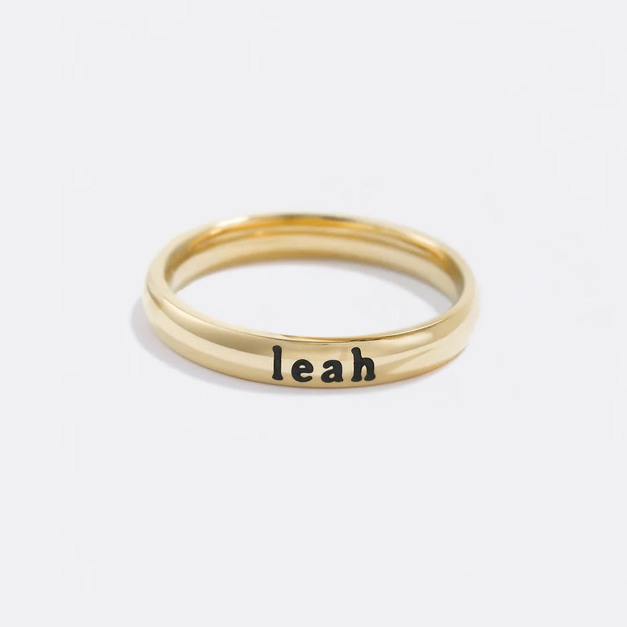 Sterling Silver Tiny Stackable Name Ring