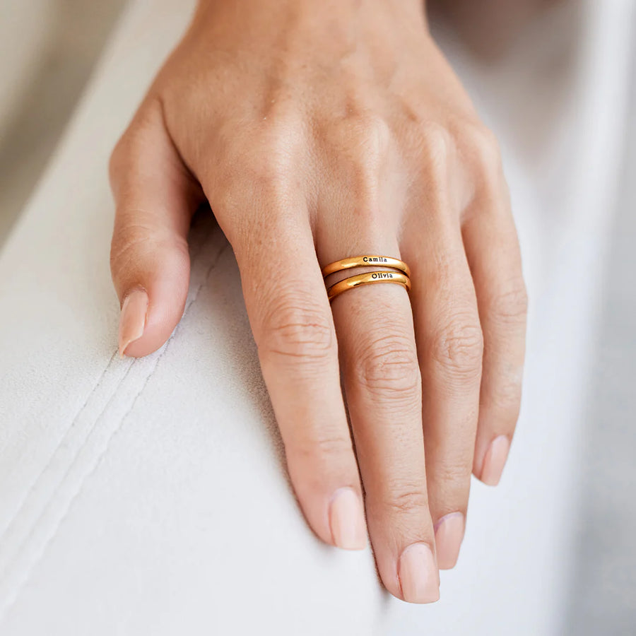 Sterling Silver Tiny Stackable Name Ring