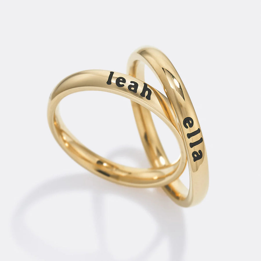 Sterling Silver Tiny Stackable Name Ring
