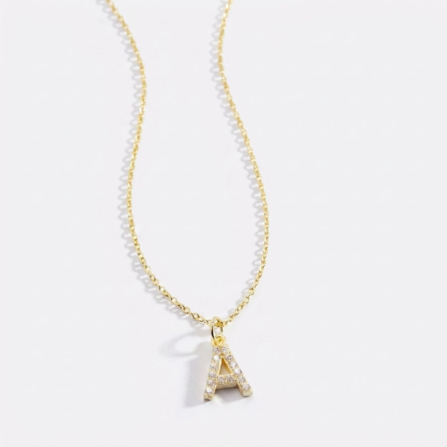 Dainty Cable Pavé Initial Necklace