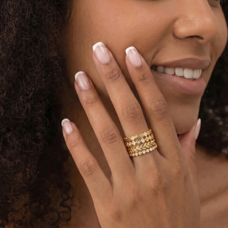 Dainty Gold Mini Ring Set