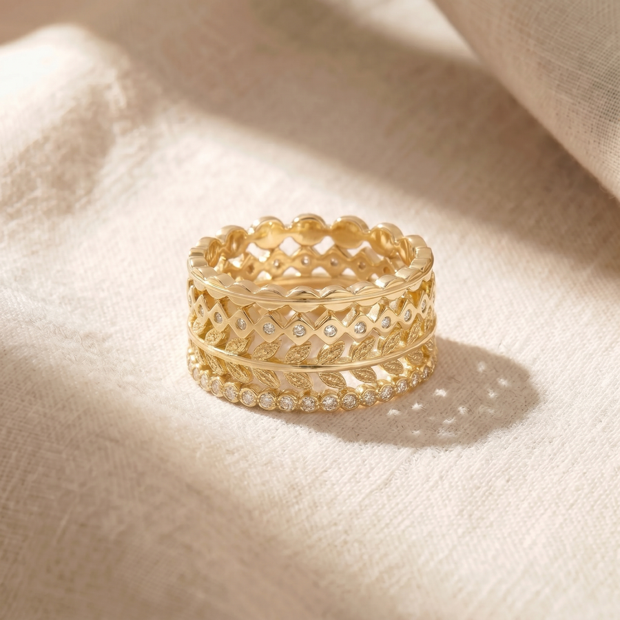 Dainty Gold Mini Ring Set