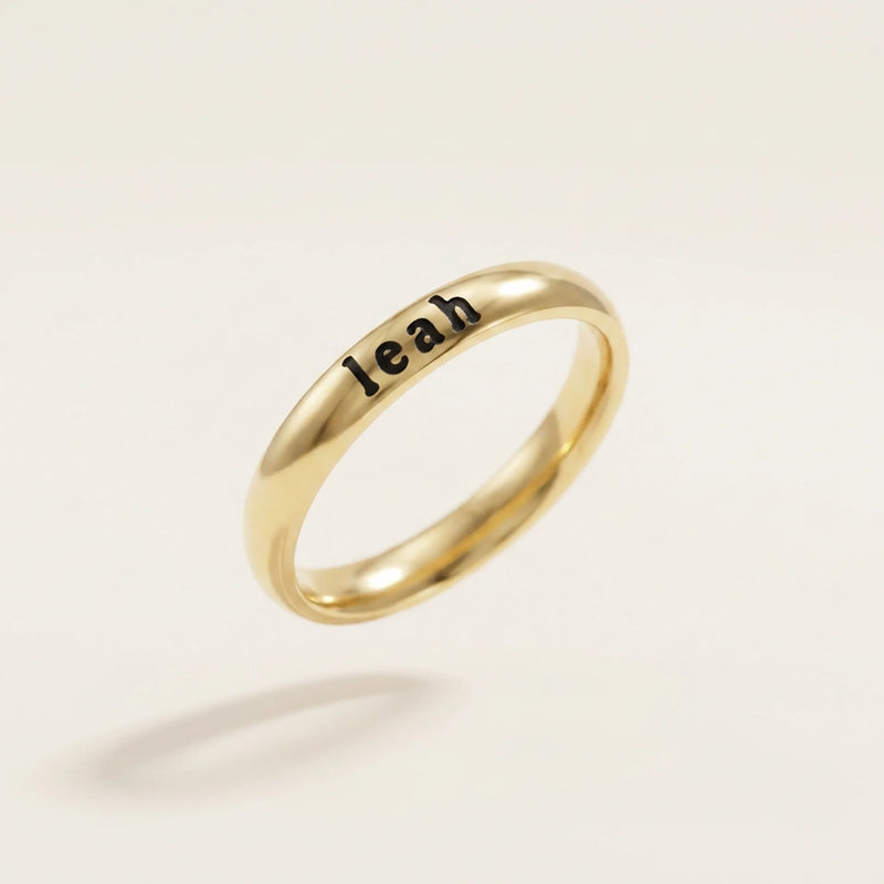 Sterling Silver Tiny Stackable Name Ring