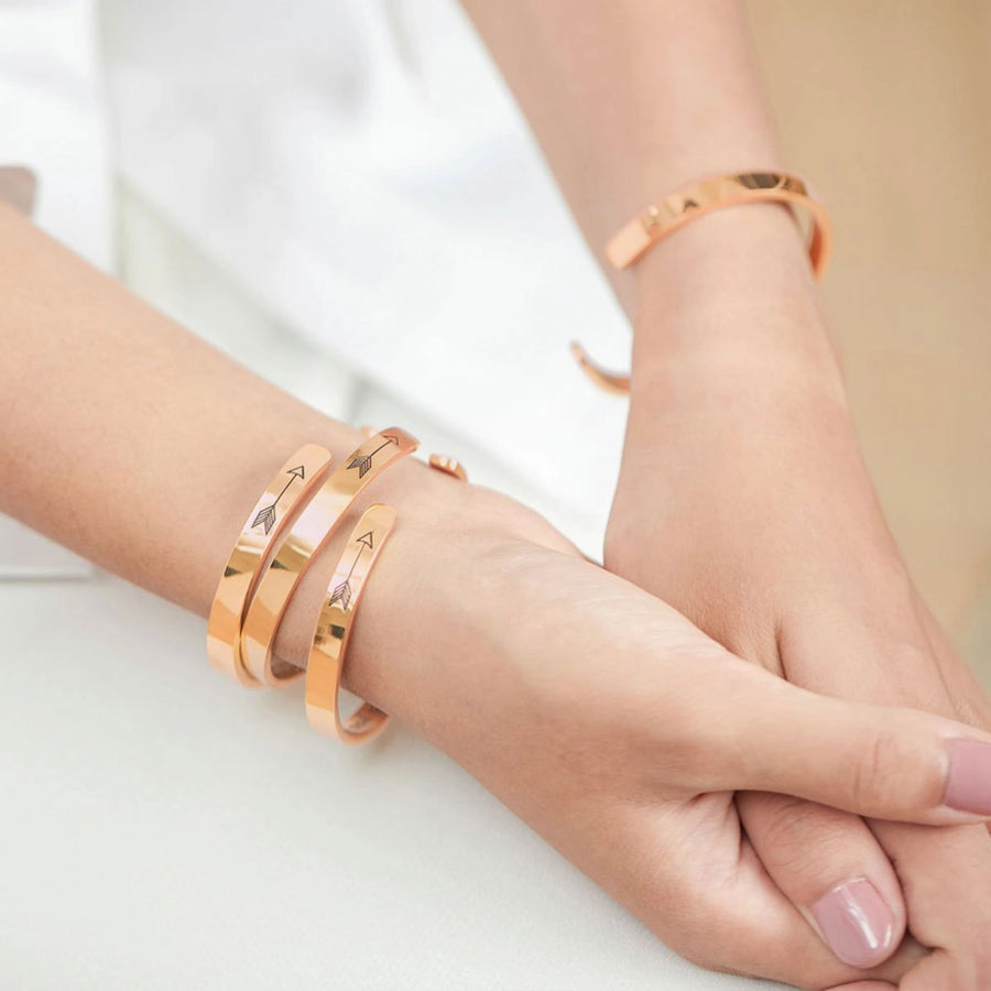 Beautiful Girl cuff bracelet — 18K Rose Gold Over Sterling Silver