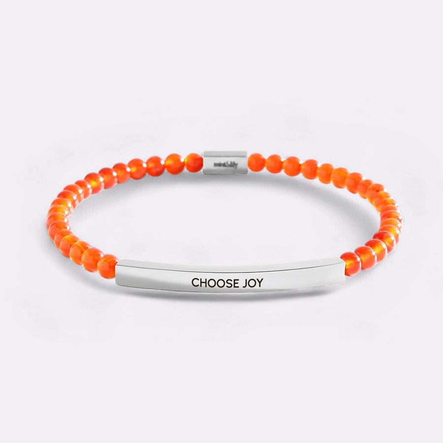 Choose Joy Silver + Carnelian variant