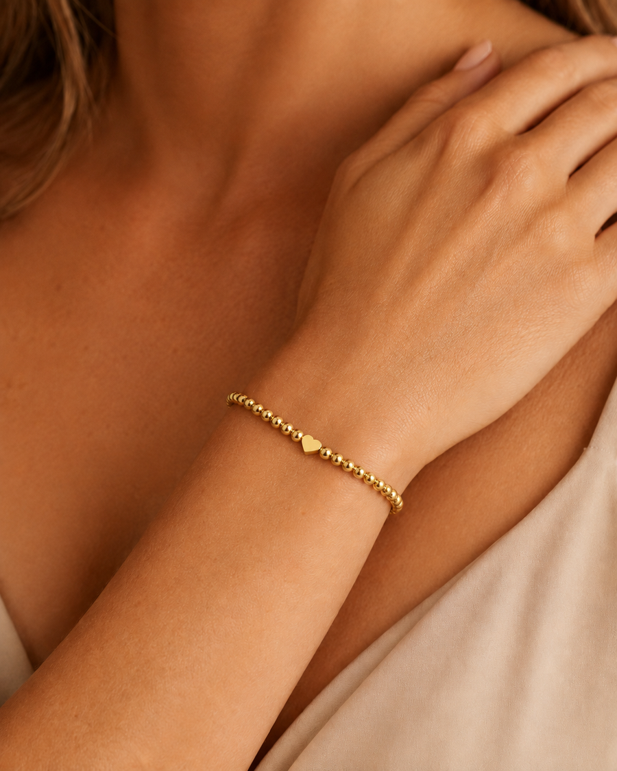 Hold the Love Heart Beaded Bracelet