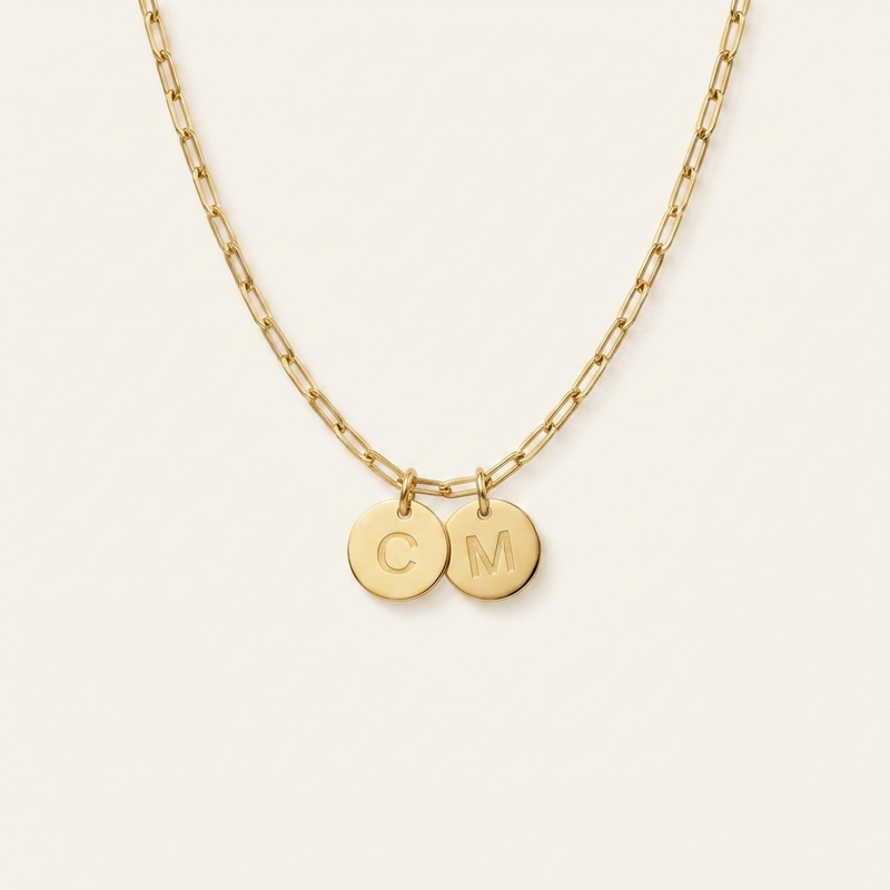 Dainty Disc Initial Necklace
