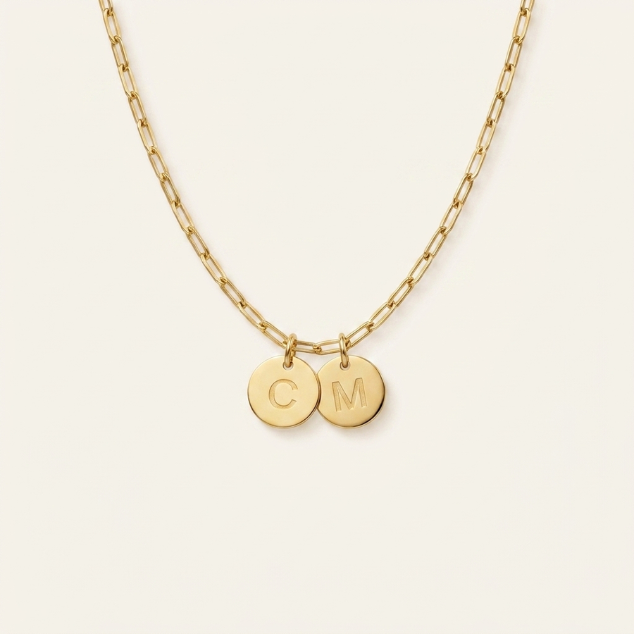 Dainty Disc Initial Necklace