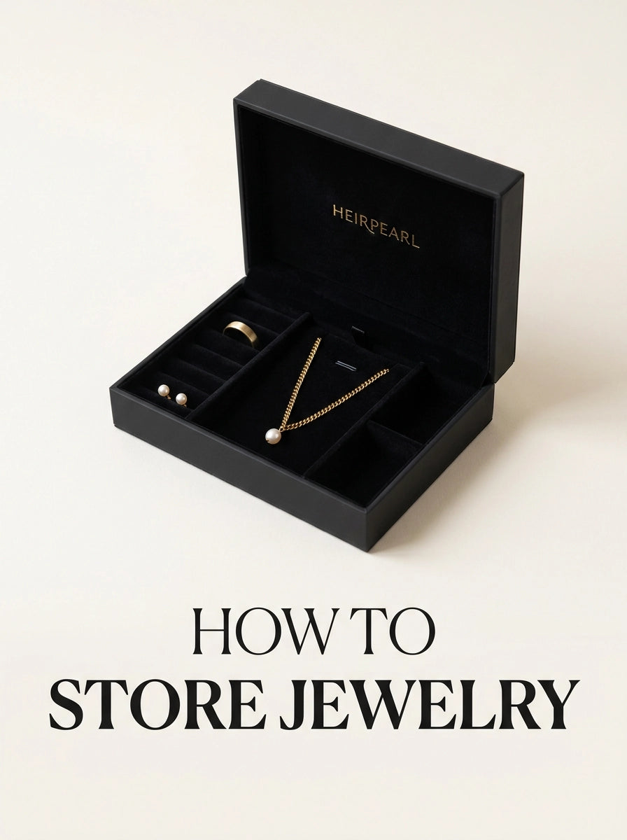HEIRPEARL How to Store Jewelry — open jewelry box with gold pieces