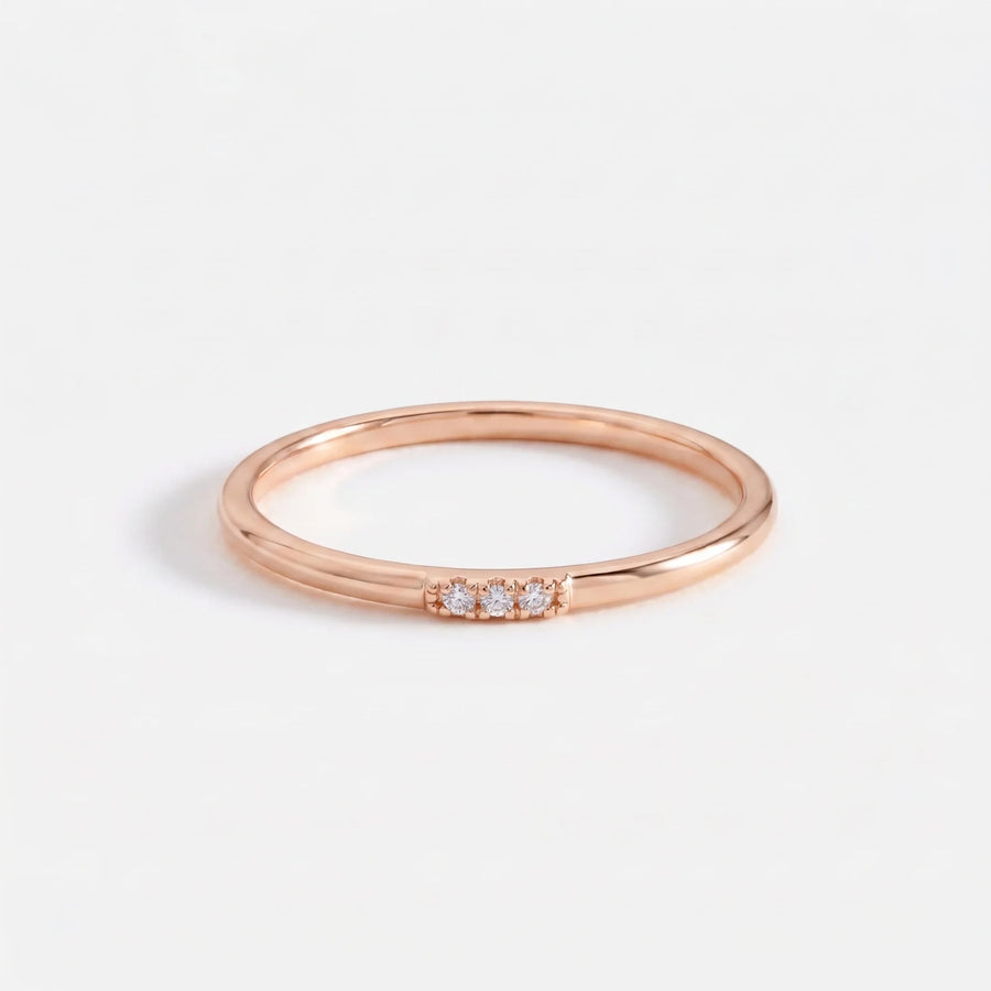 Dainty Diamonds Stacking Ring — rose gold variant