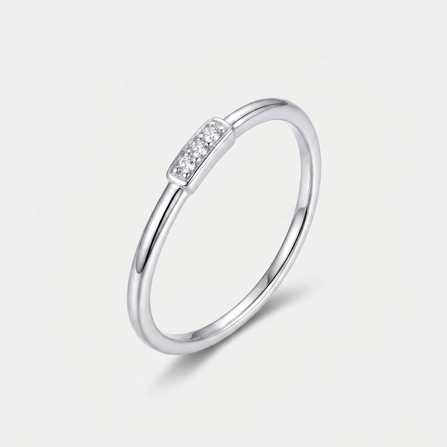Dainty Diamonds Stacking Ring — silver variant