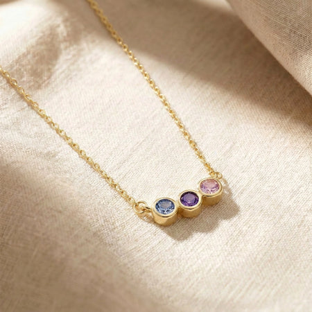 Dainty Family Birthstones Necklace