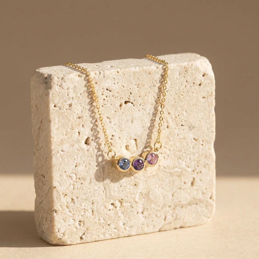 Dainty Family Birthstones Necklace