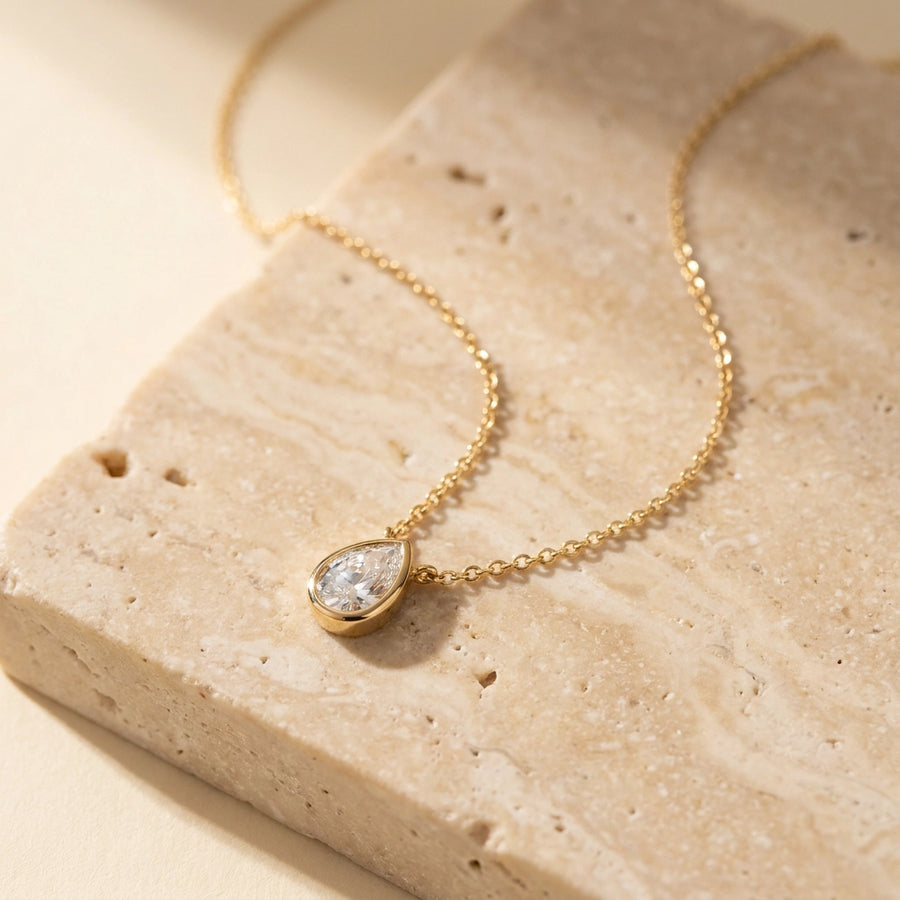 Diamond Teardrop on stone
