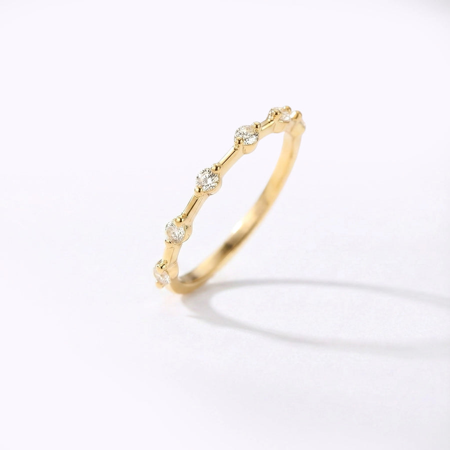 Ultra Thin Floating Eternity Ring — 18k Gold Over Sterling Silver close-up