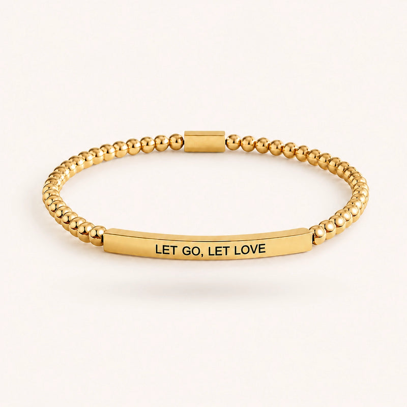 Let Go, Let Love Beaded Mantra Bracelet