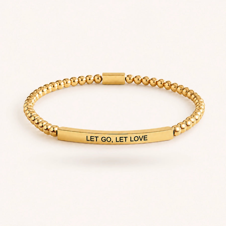 Let Go, Let Love Beaded Mantra Bracelet