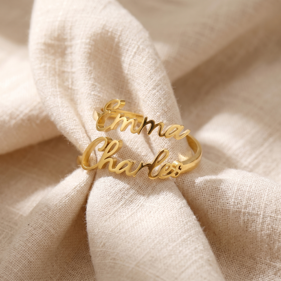 The Names I Carry Ring | Personalised Two Name Ring