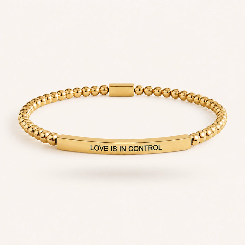 Love Is In Control Beaded Mantra Bracelet