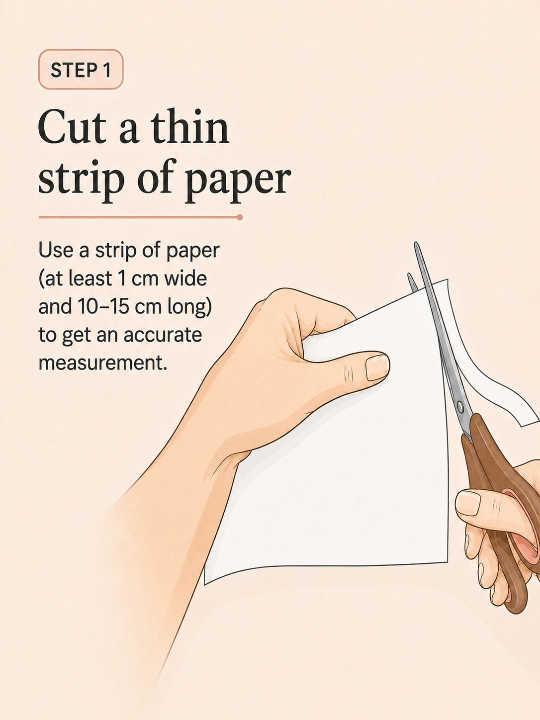 Step 1 — Cut a thin strip of paper